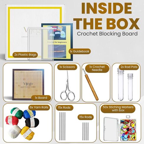 Crochet Blocking Board-Knitting & Crochet Supplies-Crochet Blocking Board with Pegs-Blocking Boards for Crochet Projects-Granny Square Blocking Board-Blocking Board in Saudi Arabia