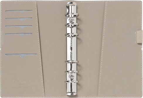 منظم Filofax Domino، حجم شخصي، رمادي - أملس، تأثير جلدي محبب مع خياطة متباينة، ست حلقات، مذكرات تقويم أسبوعية للعرض، متعدد اللغات، 2024 (C022612-24) in Kuwait