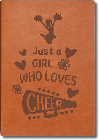 LBWCER Cheerleader Gift Just a Girl Who Loves To Cheer Leather Journal Notebook Gift For Cheerleaders & Cheer Coaches Journal Notebook (Cheer) in Saudi Arabia