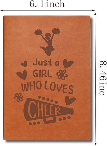 LBWCER Cheerleader Gift Just a Girl Who Loves To Cheer Leather Journal Notebook Gift For Cheerleaders & Cheer Coaches Journal Notebook (Cheer) in Saudi Arabia