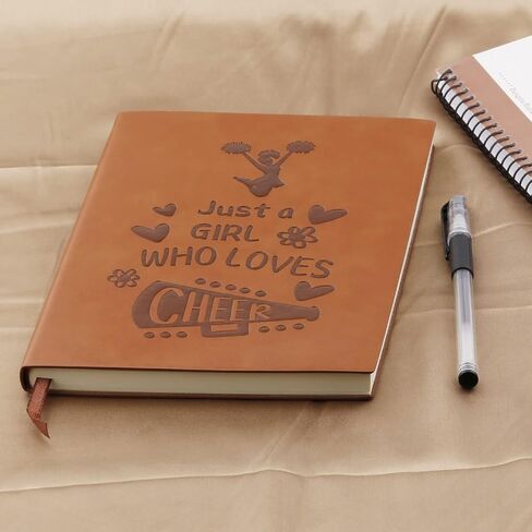 LBWCER Cheerleader Gift Just a Girl Who Loves To Cheer Leather Journal Notebook Gift For Cheerleaders & Cheer Coaches Journal Notebook (Cheer) in Saudi Arabia