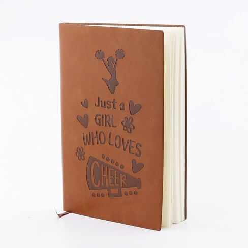 LBWCER Cheerleader Gift Just a Girl Who Loves To Cheer Leather Journal Notebook Gift For Cheerleaders & Cheer Coaches Journal Notebook (Cheer) in Saudi Arabia