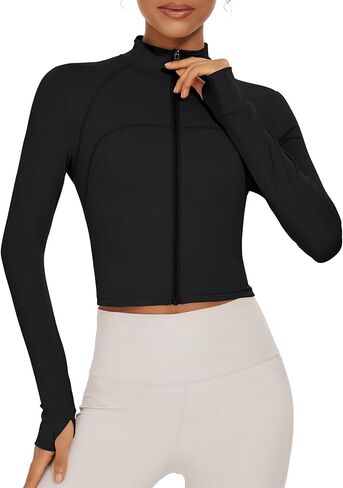 سترات Ivicoer للنساء ملابس رياضية لتمارين اليوجا مع فتحات للإبهام مقصوصة in Kuwait