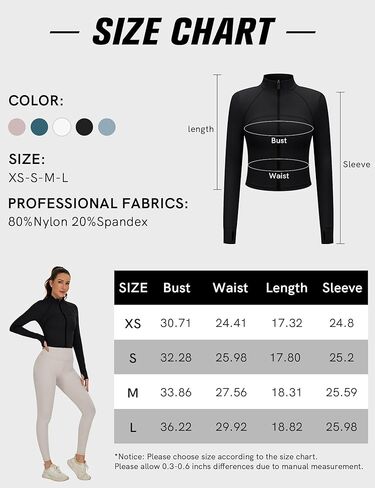 سترات Ivicoer للنساء ملابس رياضية لتمارين اليوجا مع فتحات للإبهام مقصوصة in Kuwait