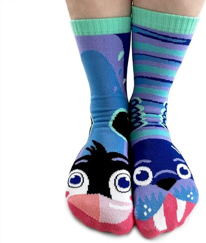 Pals Fun Mismatched Animal Socks for Adults - Durable, Cozy, Crazy, Funky Unisex Socks for Men and Women, 1 Pair in Saudi Arabia