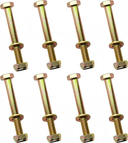 M10 x 50mm Hex Head Bolt by Color Galvanization with Nylon Lock nut and Flat Washer Assortment Kit,Alloy Steel,Grade 8.8.(8pcs Pack) in Saudi Arabia