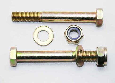 M10 x 50mm Hex Head Bolt by Color Galvanization with Nylon Lock nut and Flat Washer Assortment Kit,Alloy Steel,Grade 8.8.(8pcs Pack) in Saudi Arabia