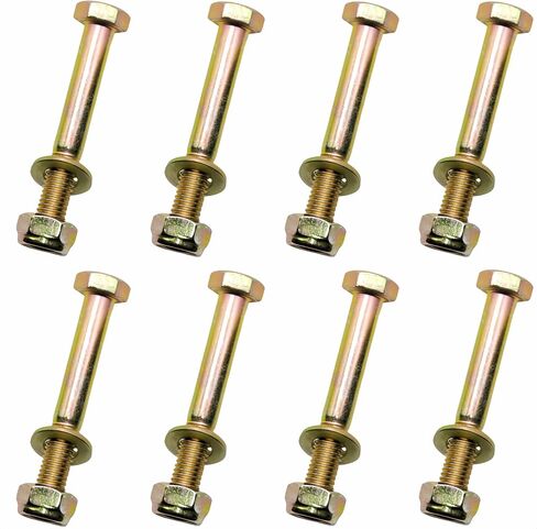 M10 x 50mm Hex Head Bolt by Color Galvanization with Nylon Lock nut and Flat Washer Assortment Kit,Alloy Steel,Grade 8.8.(8pcs Pack) in Saudi Arabia