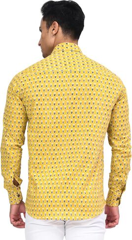 Casual Button-Down Shirt for Men | Printed Design, Long Sleeve, 100% Cotton Shirt in Saudi Arabia