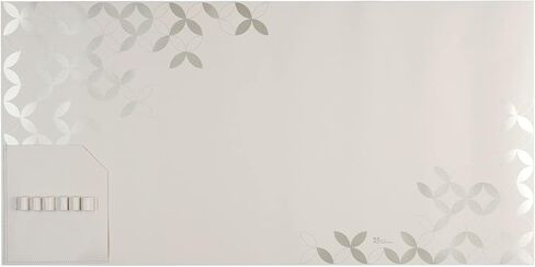 Functional Desk Mat - Mid Century Circles Design Made with Vegan Leather. 31.5" x 15.7" Pad with Built-in 6" x 7" Pocket and 6 Pen Loops for Workspace Organization by Erin Condren in Saudi Arabia