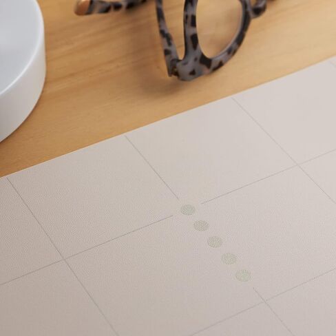 Functional Desk Mat - Mid Century Circles Design Made with Vegan Leather. 31.5" x 15.7" Pad with Built-in 6" x 7" Pocket and 6 Pen Loops for Workspace Organization by Erin Condren in Saudi Arabia