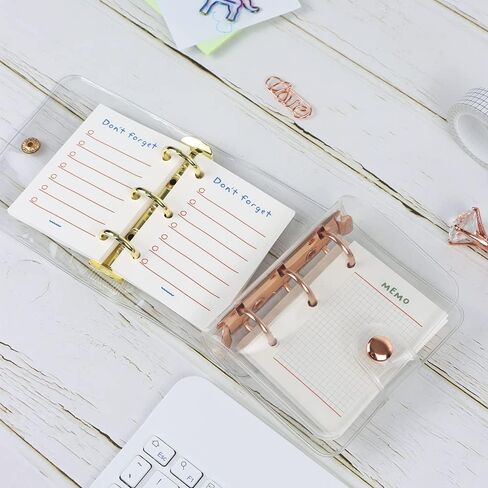 3 عبوات من ورق حشو الموثق الصغير الذي يعيد تعبئة 3 أوراق إعادة تعبئة مثقوبة باللون البيج ورق أوراق فضفاضة لحافظات دفاتر الملاحظات الصغيرة القابلة لإعادة الملء المكونة من 3 حلقات، 80 ورقة في كل عبوة، إجمالي 240 ورقة in Kuwait