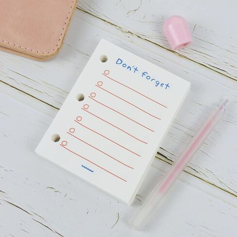 3 عبوات من ورق حشو الموثق الصغير الذي يعيد تعبئة 3 أوراق إعادة تعبئة مثقوبة باللون البيج ورق أوراق فضفاضة لحافظات دفاتر الملاحظات الصغيرة القابلة لإعادة الملء المكونة من 3 حلقات، 80 ورقة في كل عبوة، إجمالي 240 ورقة in Kuwait