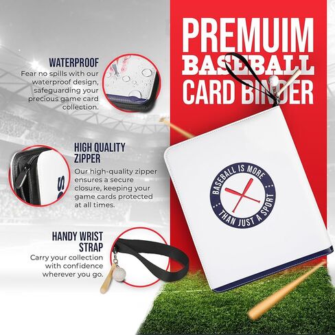 حافظة بطاقات البيسبول مع سلسلة مفاتيح لتخزين بطاقات البيسبول وحامل بطاقات البيسبول و900 جيب لألبوم بطاقات البيسبول in Kuwait