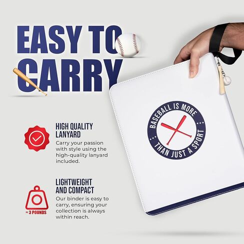 حافظة بطاقات البيسبول مع سلسلة مفاتيح لتخزين بطاقات البيسبول وحامل بطاقات البيسبول و900 جيب لألبوم بطاقات البيسبول in Kuwait