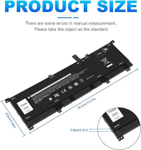 TREE.NB 8N0T7 Replacement Laptop Battery for DELL XPS 15 9575 Precision 5530 2-in-1 Series Notebook 08N0T7 TMFYT 0TMFYT 11.4V/75Wh 6-Cell in Saudi Arabia