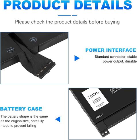 TREE.NB 8N0T7 Replacement Laptop Battery for DELL XPS 15 9575 Precision 5530 2-in-1 Series Notebook 08N0T7 TMFYT 0TMFYT 11.4V/75Wh 6-Cell in Saudi Arabia