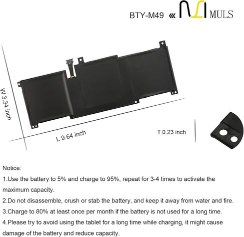 BTY-M49 52.4Wh Laptop Battery for MSI Modern 14 B10M B10RAS B10RASW B11SB MS-14D1 MS-14D2 MS-14DK Prestige 14 A10SC A10M A10RAS A11SCX Intel 11th Gen A10RB EVO A11M-003ES MSI MS-14C1 MS-14D1 MS-1551 in Saudi Arabia