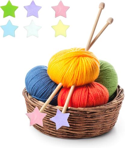 24 قطعة من سدادات إبر الحياكة النجمية، سدادات سيليكون لطيفة للحياكة على شكل نجمة ملونة، أداة حفظ الإبرة، واقيات نقاط إبرة الحياكة لملحقات مستلزمات يد الكروشيه اليدوية in Kuwait