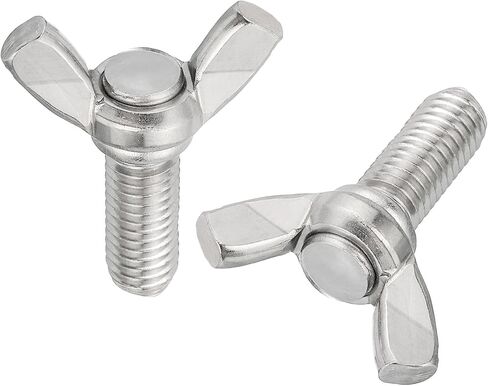 Uxcell 30 قطعة M8-1.25x16mm براغي فراشة الجناح، 304 مسمار جناح من الفولاذ المقاوم للصدأ براغي يدوية على شكل فراشة in Saudi Arabia