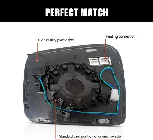Passenger Side Heated Mirror Compatible with Dodge Durango Jeep Grand Cherokee 2011-2021 Right Heated Mirror Glass with Defrost and Fog in Kuwait