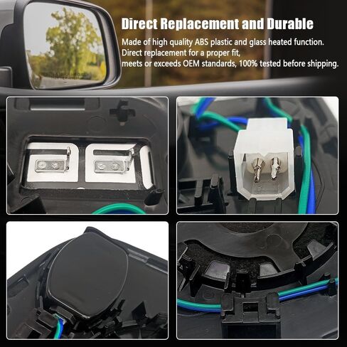 Passenger Side Heated Mirror Compatible with Dodge Durango Jeep Grand Cherokee 2011-2021 Right Heated Mirror Glass with Defrost and Fog in Kuwait