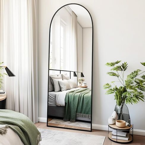 Fabuday Arched Full Length Mirror with Stand - 64"x21" Gold Mirrors Floor Length for Bedroom, Living Room, Large Arch Body Mirror Standing, Full Sized Framed, Leaning, Hanging and Wall Mounted in Saudi Arabia