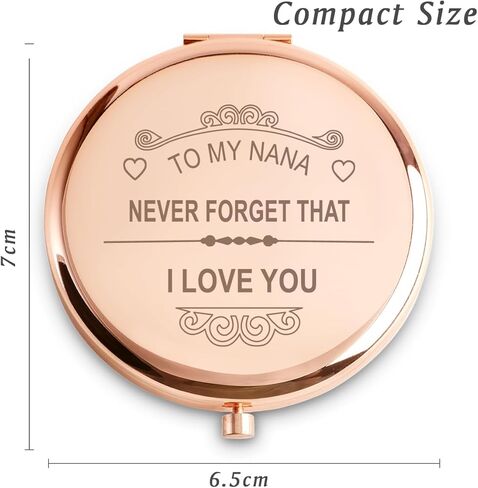 هدايا فريدة من نوعها لنانا، هدايا عيد ميلاد شخصية لعيد الأم لنانا، أفضل هدايا الجدة، هدية الجدة العاطفية من حفيد حفيدة الأحفاد، مرآة مدمجة محفورة in Kuwait