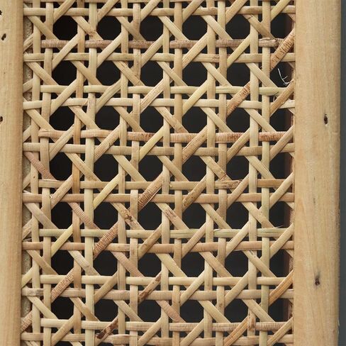 مرآة حائط مستطيلة من الروطان، مرآة حائط مزخرفة حديثة من بوهو للحمام أو الدخول أو غرفة المعيشة أو غرفة النوم أو غرفة العائلة، طبيعية، 26.375 بوصة عرض × 37.875 بوصة ارتفاع in Kuwait