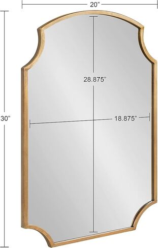 مرآة Kate and Laurel Carlow الحديثة ذات الصدفي، مقاس 20 × 30، فضية، مرآة حائط مزخرفة براقة ومعاصرة مع زوايا صدفية وحواف مستديرة in Saudi Arabia