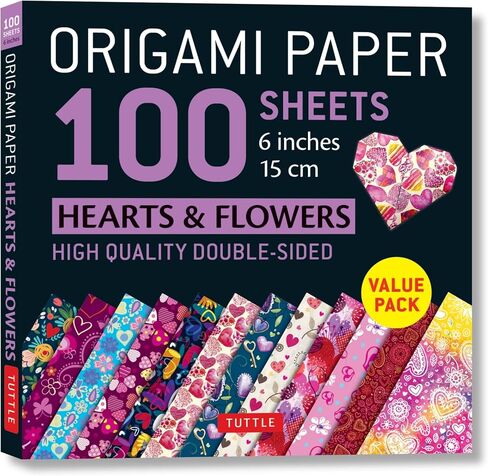 Origami Paper 100 sheets Hearts & Flowers 6" (15 cm): Tuttle Origami Paper: High-Quality Double-Sided Origami Sheets Printed with 12 Different Patterns: Instructions for 6 Projects Included in Saudi Arabia