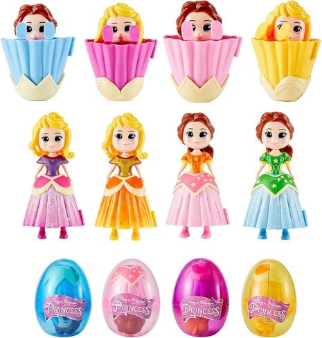 LIN&BABAY 4 Pack Jumbo Princess Deformation Easter Eggs with Toys Inside, Easter Party Favors for Kids Boy Girl, Easter Basket Stuffers Gifts (Princess) in Kuwait