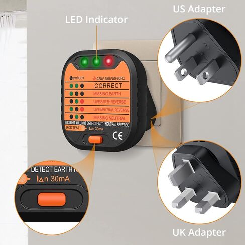Neoteck طقم أقلام اختبار الجهد الكهربي للمقبس الكهربائي متضمن قلم كاشف جهد تيار متردد 12-1000 فولت غير متصل، واختبار الوعاء مع كاشف جهد التيار المتردد LED وإنذار صوتي in Saudi Arabia