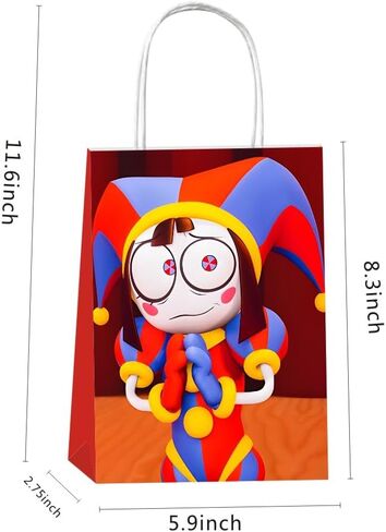 12 قطعة من حقائب الهدايا الرائعة لحفلات السيرك الرقمية مع مقابض لتزيين حفلات الأطفال ومستلزمات حفلات أعياد الميلاد in Kuwait