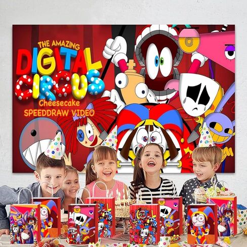 12 قطعة من حقائب الهدايا الرائعة لحفلات السيرك الرقمية مع مقابض لتزيين حفلات الأطفال ومستلزمات حفلات أعياد الميلاد in Kuwait