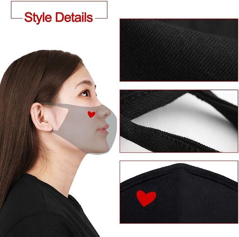 2 Pack Black Face Mask, Adjustable Cloth Masks Adult Face Masks with Nose Wire Unisex Washable Reusable Warm for Women Men Youth in Saudi Arabia