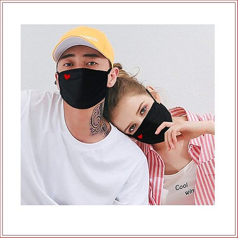 2 Pack Black Face Mask, Adjustable Cloth Masks Adult Face Masks with Nose Wire Unisex Washable Reusable Warm for Women Men Youth in Saudi Arabia