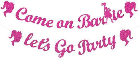 Pink Girl Party Decorations - Hot Pink Girl Princess Themed Birthday Party Banner Pre-strung - Princess Party Banner Girl Party Props Birthday Decorations for Pink Girl Party Favor in Kuwait