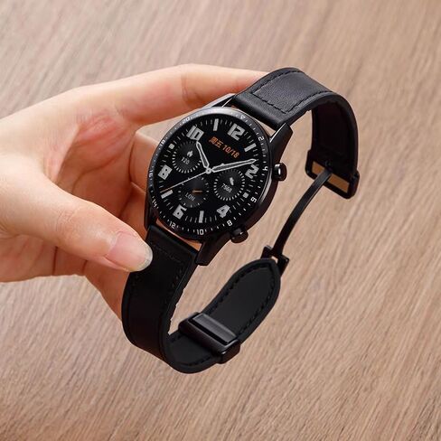 Vintage Leather Silicone Watch Band 22mm 20mm Magnetic Buckle Quick Release Replacement Strap Compatible with Samsung Galaxy Watch 6/5/4/3,Garmin Smart Watch in Saudi Arabia
