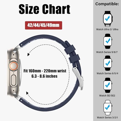 HITZEE متوافق مع Apple Watch Ultra Band 49mm 45mm 44mm 42mm، أشرطة سيليكون سائلة مع حزام محول من الفولاذ المقاوم للصدأ مصمم لساعة Apple Watch Ultra 2 Ultra Series 9 8 7 SE 6 5 4 3 2 1، برتقالي in Kuwait