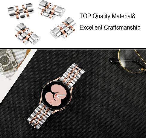 TRUMiRR Band for Samsung Galaxy Watch 6 5 4 40mm 44mm / Active 2, 20mm Solid Metal Stainless Steel Watchband Butterfly Buckle Strap for Garmin Vivoactive 5 / Venu Sq 2 in Saudi Arabia