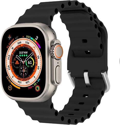 Ocean Band لساعة Apple Watch Band 49mm 45mm 41mm 44mm 40mm 42mm 38mm النساء والرجال، iWatch Sport Bands سيليكون قابل للتنفس سوار معصم لساعة Apple Ultra Series 9 8 7 SE2 SE 6 5 4 3 2 1 حزام in Saudi Arabia
