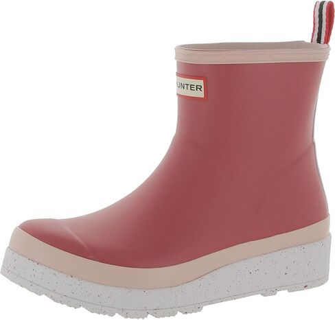 Hunter Womens Play Short Speckle Sole Rubber Rain Boots Pink 9 Medium (B,M) in Saudi Arabia