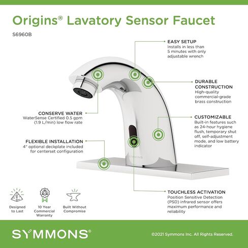 صنبور مستشعر مرحاض Symmons Origins® مع تقنية Touchless ActivSense™ in Kuwait