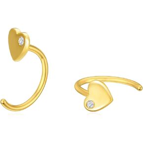 أقراط صلب 14K ذهبية HAGGIE HOUP OPAL/Butterfly/Infinity/Heart/Cross/Triangle/Lightning/Daisy Cute Hug Hup أقراط للنساء هدية مجوهرات راقية كل يوم لها in Kuwait