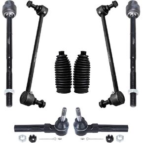 Detroit Axle - Front 8pc Suspension Kit for 2004-2012 Chevrolet Malibu Pontiac G6 Saturn Aura, 2 Sway Bars 4 Tie Rod Ends 2 Boots 2005 2006 2007 2008 2009 2010 2011 Replacement in Saudi Arabia