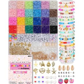 سوار الصداقة Make Kit 6 Box 120 Colors Clay Beads Heishi Beads Jewelry Making Kit Beads Charms Pearl Cut in Kuwait