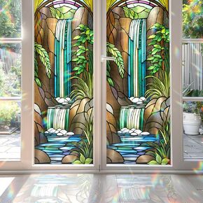 Aurora Borealis Dance Stained Glass Window Film, Decorative Aurora Borealis Dance Stained Glass Window Film, Aurora Borealis Dance Stained Glass Window Film for Bathroom Door Heat Anti UV in Kuwait