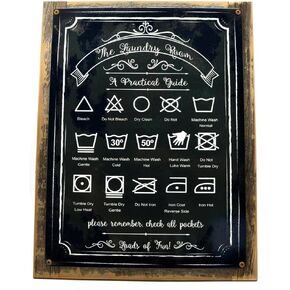 Framed Laundry Guide Metal Sign, Home Decor, Modern Decor, Laundry Room Decoration in Saudi Arabia