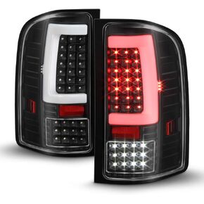 ACANII - For 2007-2013 Chevy Silverado 1500 2500 3500 Black Housing Sequentia Full LED Tube Tail Lights Brake Lamps in Saudi Arabia